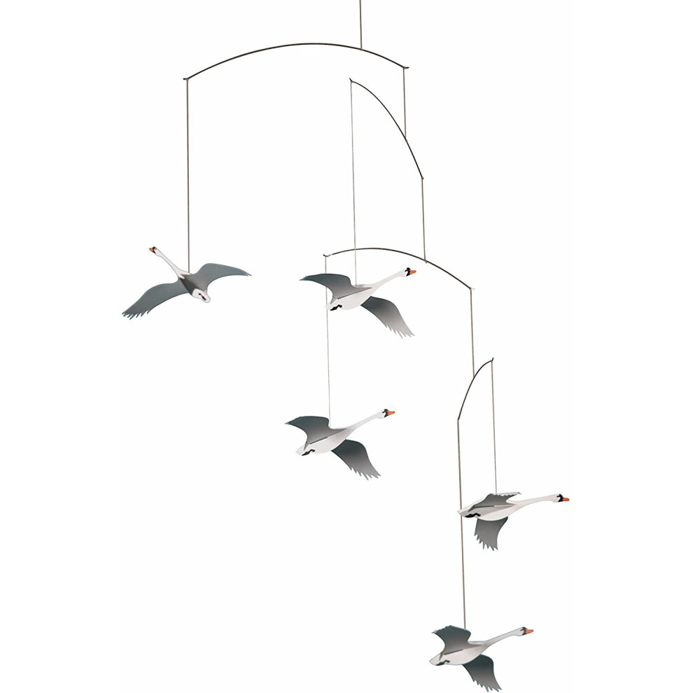 Scandinavian Swan Hanging Mobile - 22 Inches - High Quality Cardboard Flensted Mobiles