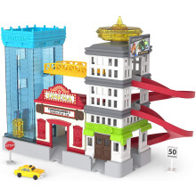 DRIVEN by Battat WH1076Z Series Big City Cruisin' Pocket Playset 7pc Building, Taxi, Ramps, and Road Signs Toys and Car Sets for Kids Aged 3 a