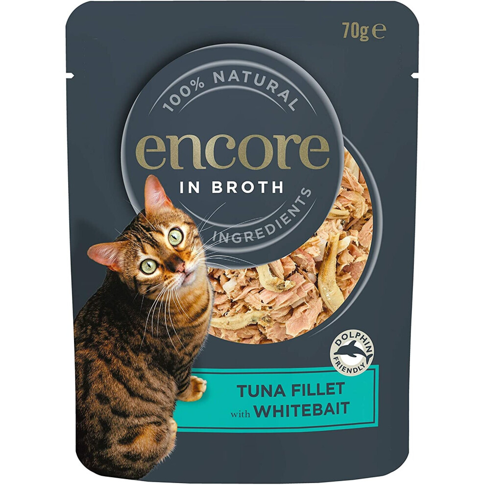 Encore Cat Food Pouch Tuna Fillet & Whitebait (16 X 70G Pouches)