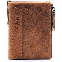 Hibate Men Leather Wallet with RFID Blocking, Card Holder & Coin Pocket, One Size, A_brown