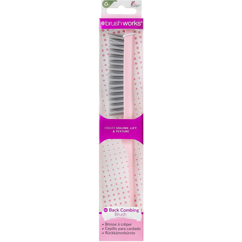 Brushworks 52 56 129, Back Comb Brush, Pink
