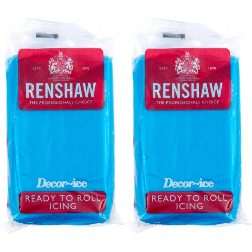 Renshaw Turquoise Blue Ready to roll icing 500g (2 x 250g Packets)