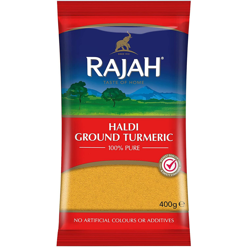 Rajah Spices Haldi Ground Turmeric | Holud | Haldi | Haldar | Haladi | (400g)