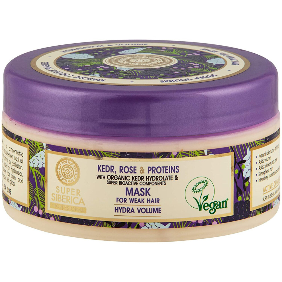 Natura Siberica Super Kedr, Rose & Proteins. Mask For Weak Hair, 300 Ml