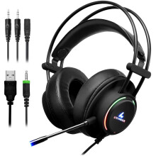 LYCANDER Gaming Headset with Microphone LED Light, 3.5mm input - for PC, PS4, Xbox One, Nintendo Switch and more