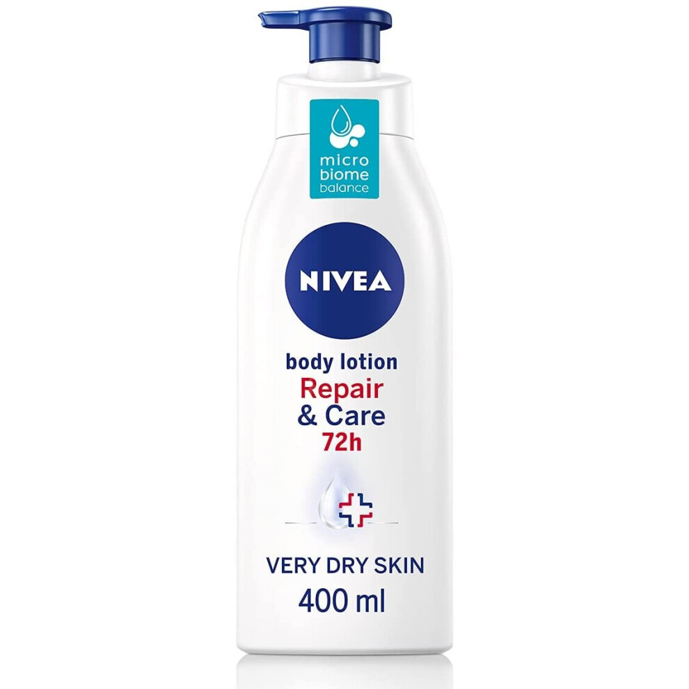 NIVEA Body Repair & Care (400ml), Repairing Body Lotion with Strengthening Formula, Moisturising Cream with NIVEA DEEP MOISTURE SERUM, Body Lotion for