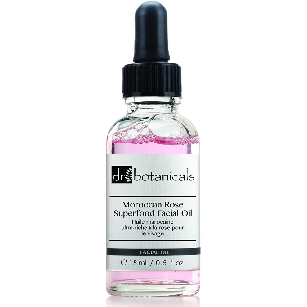 Dr Botanicals Vegan Moroccan Rose Superfood Facial Oil with Vitamins, and Essential OIls - Natural Best Anti-ageing repairing Treatment for All skins