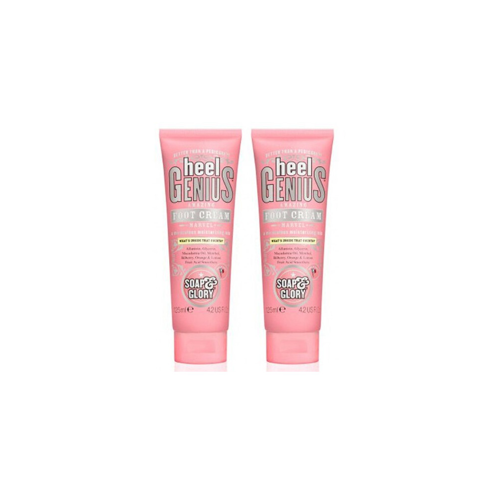 Soap And Glory Heel Genius Amazing Foot Cream Miraculous Moisturising Mix 125ml (Pack Qty 2)