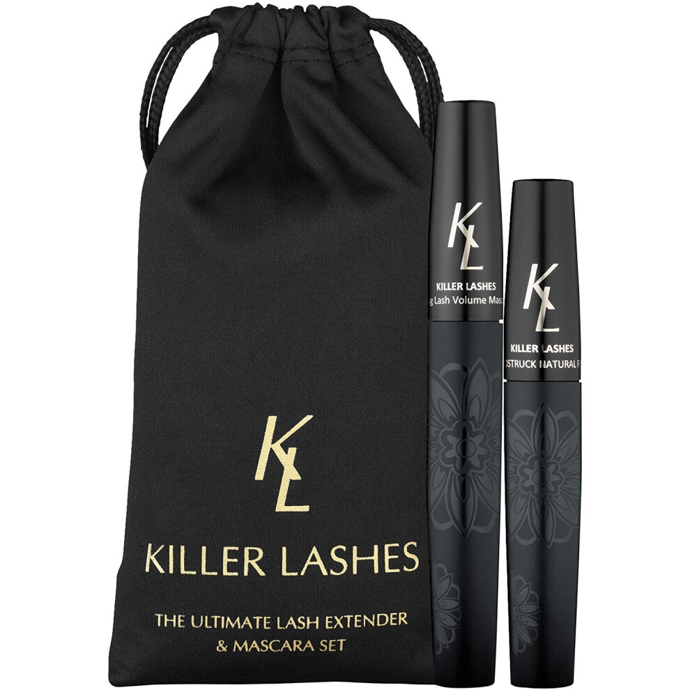 KL Killer Lashes Mascara Black and Ultimate Fibre Lash Extender for Fuller Longer Lashes