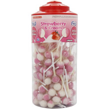 Vidal Lotta Lollies Strawberry and Cream (Pack of 1, Total 150 Pieces)
