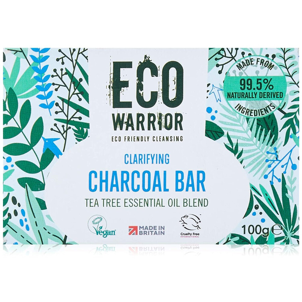 Little Soap Company Tea Tree & Charcoal Solid Bar - Naturally Antibacterial Medicated Bar With Essential Oil Blend, Organic, Natural and Vegan Eco War