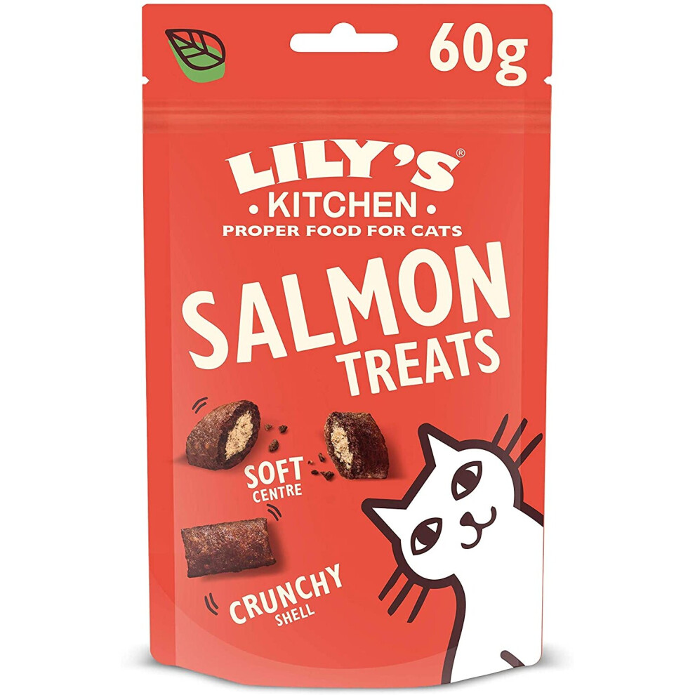 Lily's Kitchen Salmon Pillow Treats - Natural Grain Free Cat Treats (10 Packs x 60g)