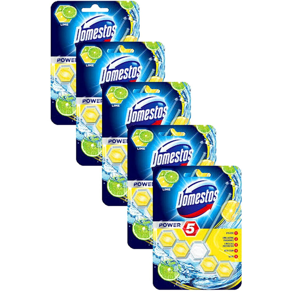 Domestos Power 5. Lime Toilet Block. Pack of 5