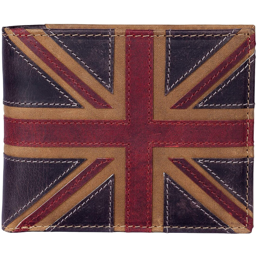 Mala Leather RFID Blocking Union Jack Wallet Brown