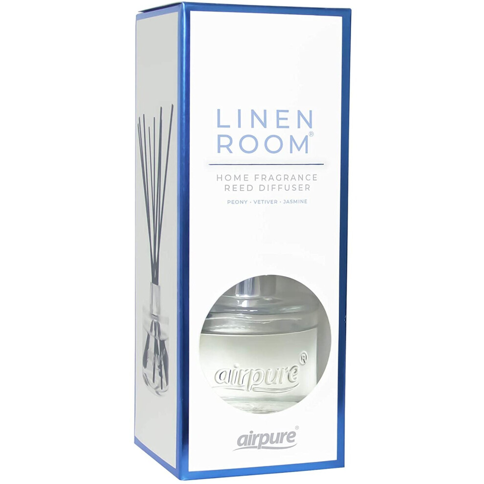 AIRPURE Reed Diffuser, 100ml Oil Set with Sticks, 8X Black Reeds, Continuous Room Scent, Diffusers for Home Use in Living Room, Kitchen or As Bathroom