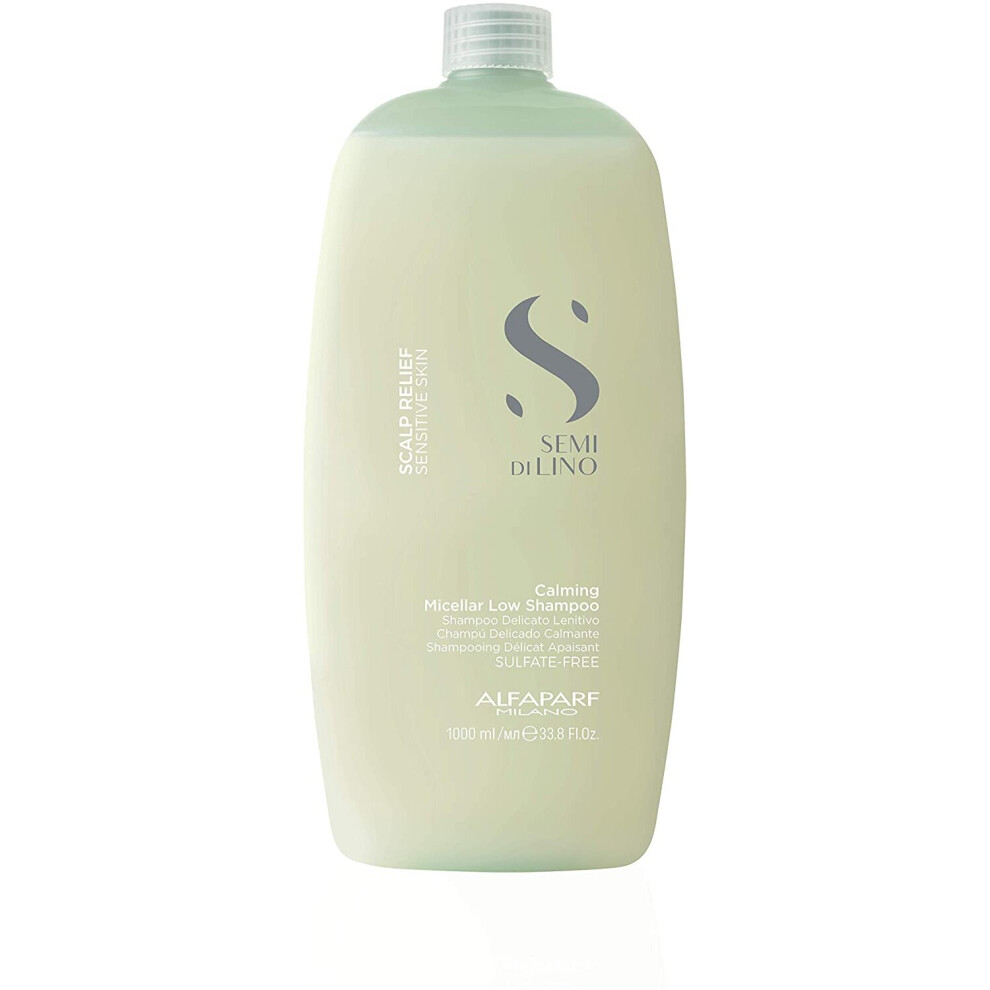 Alfaparf Milano Semi Di Lino Scalp Relief Calming Micellar Low Shampoo, 1 L,8022297096636