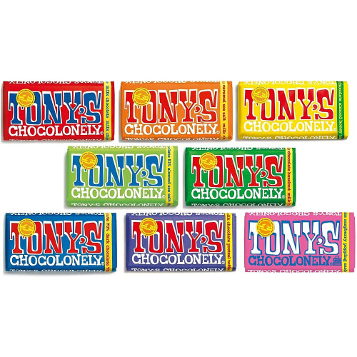 Tony's Chocolonely Chocolate 8 x 180g Bars Mixed Case