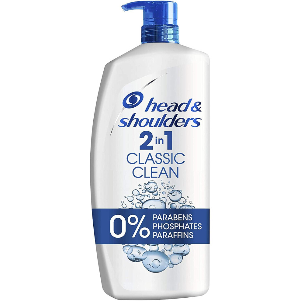 Head & Shoulders 1000 ml Classic Clean Anti-Dandruff 2-in-1 Shampoo and Conditioner, Clinically Proven Deep Clean, Uk #1