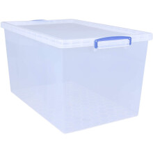 Really Useful Products 83 Litre Box, Nestable Clear, Pack of 3 in Card