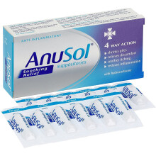 Anusol - Soothing Relief Suppositories - Shrinks Piles, Relieves Discomfort, Soothes Itching and Reduces Inflammation - Pack of 12