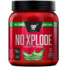 BSN N.O.-Xplode Pre-workout Powder, Food Supplement with Caffeine, Amino Acids, Vitamin C and Zinc, Green Burst, 30 Servings, 390 g, Packaging May Var