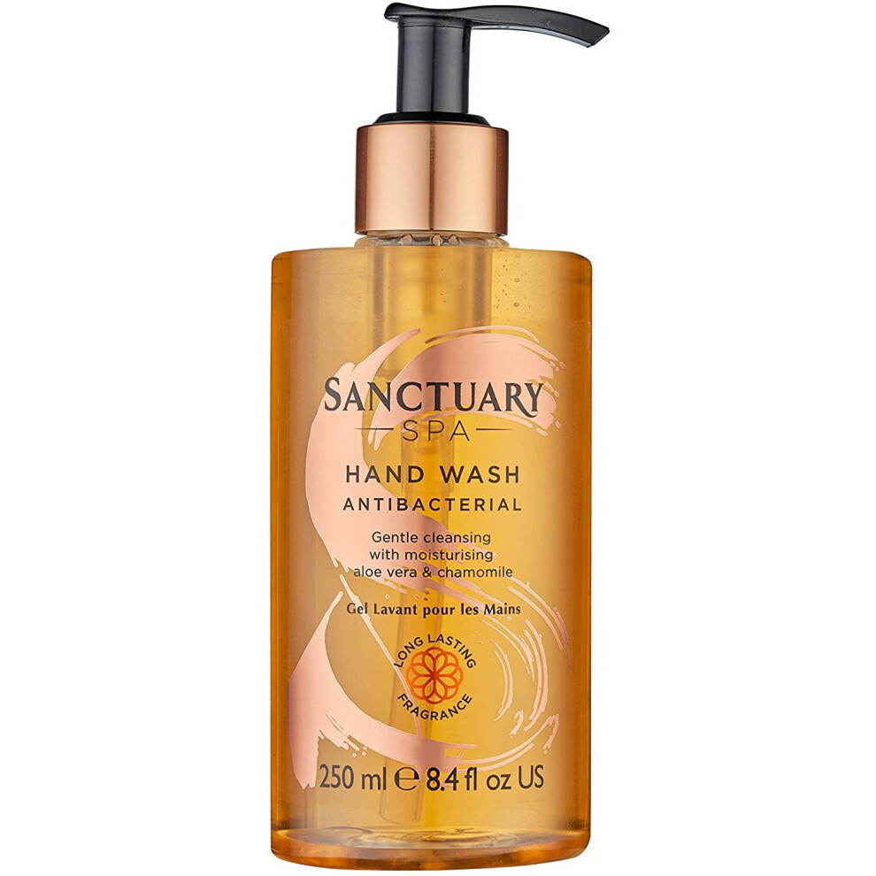 Sanctuary Spa Anti Bacterial Hand Wash, Vegan Liquid Hand Soap, Long Lasting Fragrance, Signature Sanctuary Scent, Infused with Aloe Vera and Chamomil