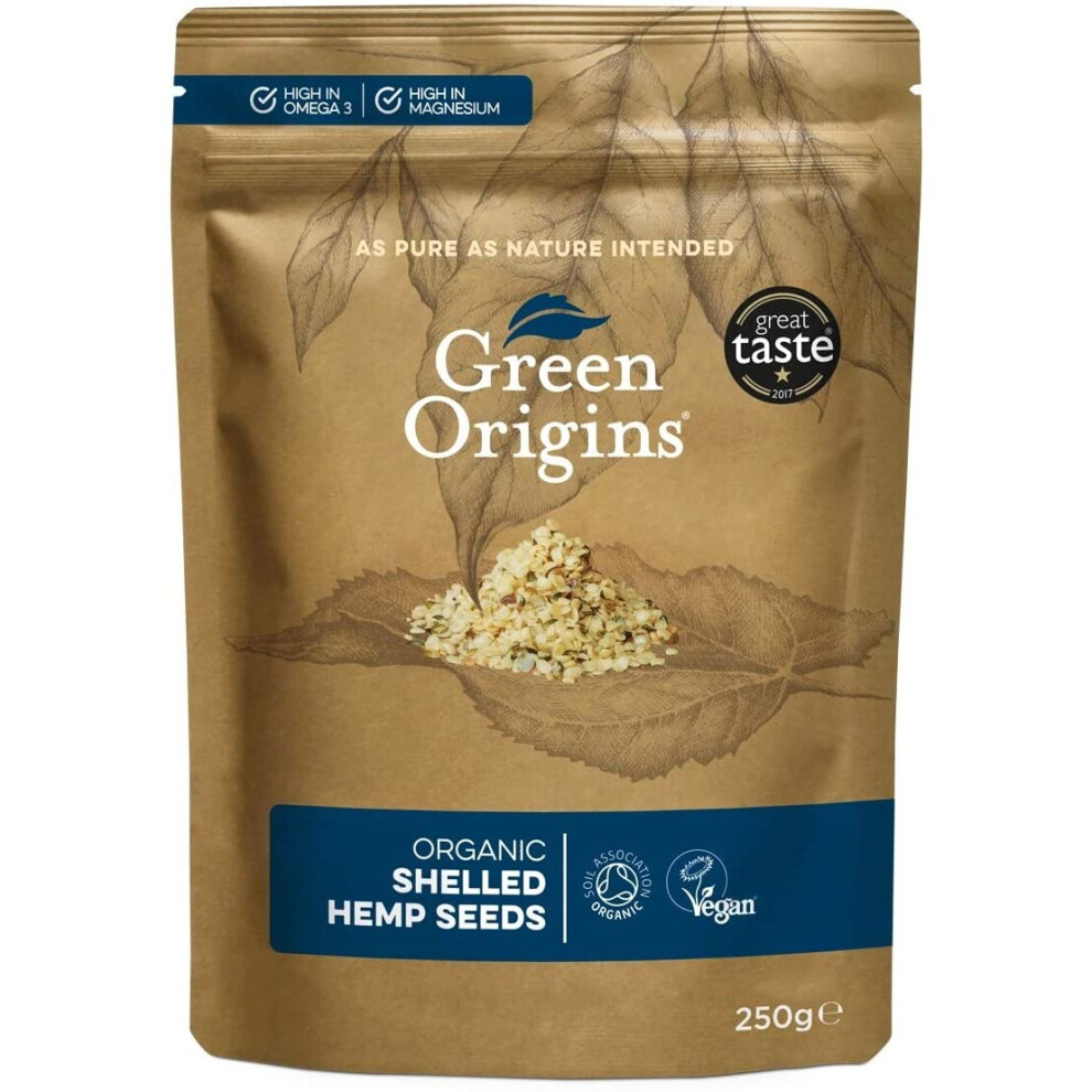 Green Origins Organic Shelled Hemp Seeds, Raw, 250g