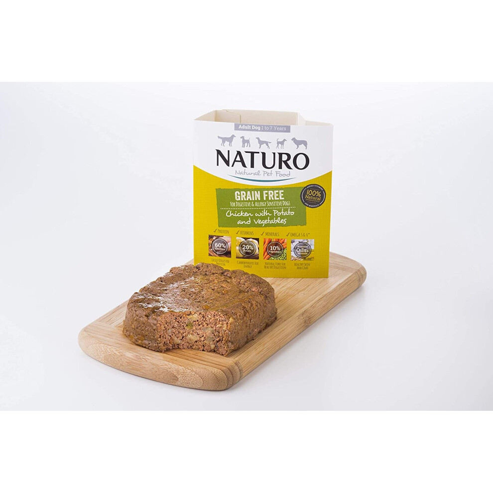 Naturo Chicken & Potato With Vegetables Wet Food For Adult Dogs Trays 400G X 7