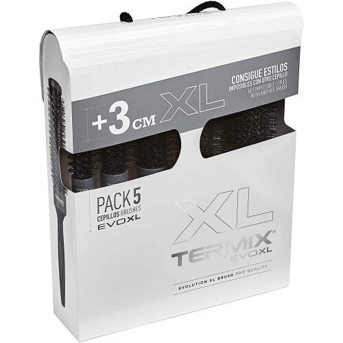 Termix Evolution Round Hair Brushes, X-Large, Pack of 5