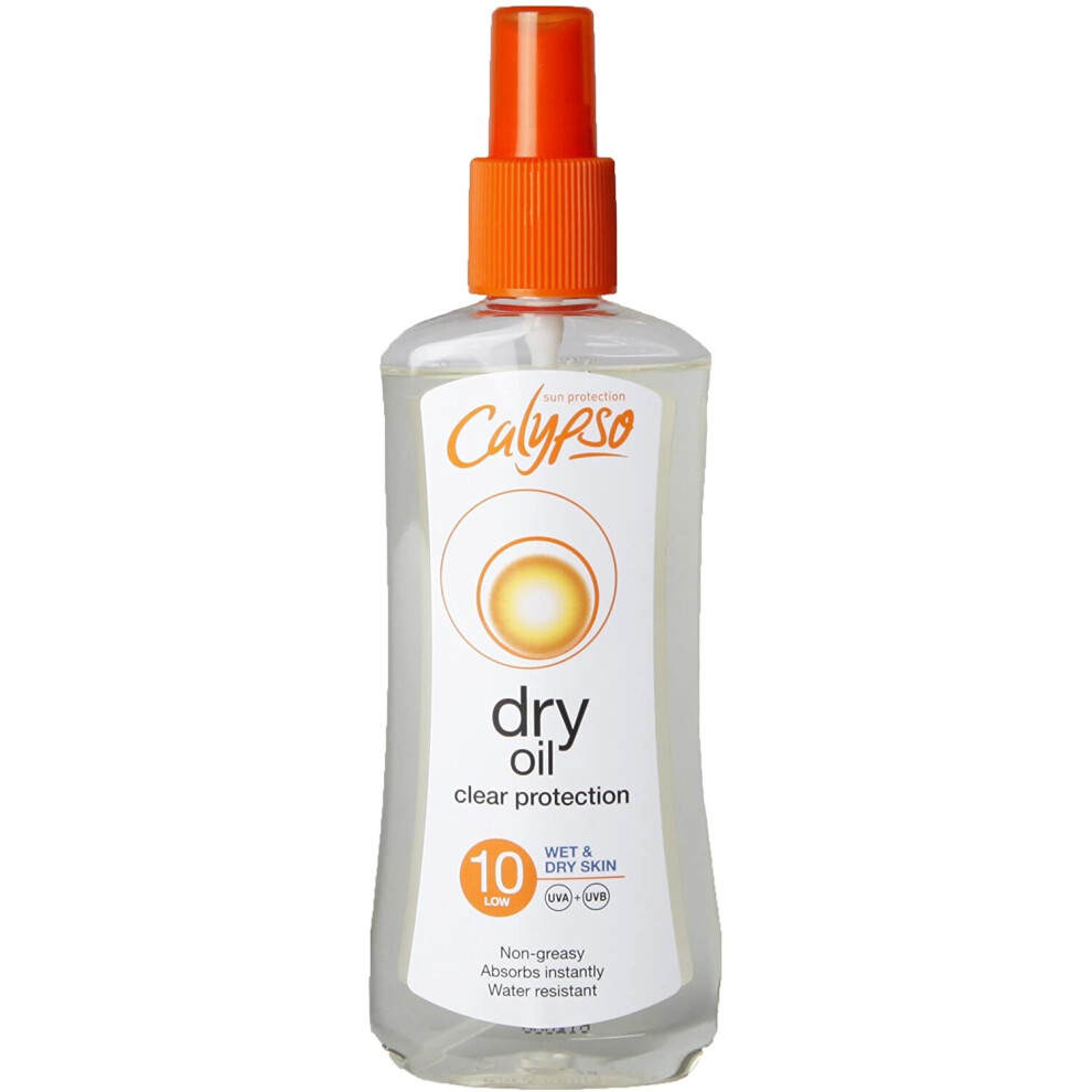 Calypso Wet Skin Dry Oil Spray with SPF10, 200 ml