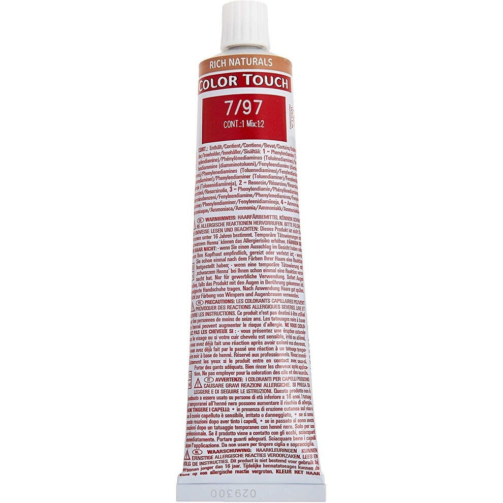 Wella Colour Touch Demi-Permanent Hair Colour, No. 7/97 Medium Blonde Cendre 0.13601 Kg Brown