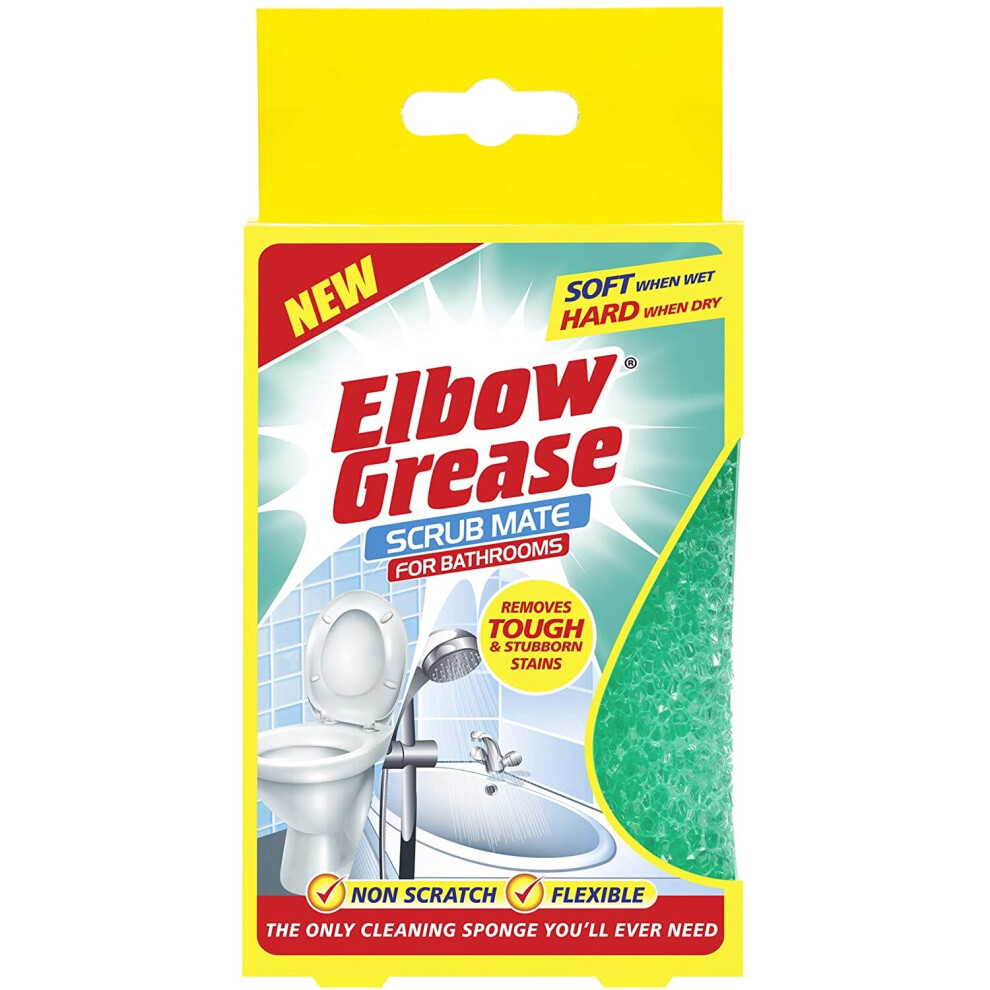 Elbow Grease Scrub Mate Bathroom Soft & Hard Non Scratch Cleaning Sponge