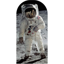 Star Cutouts Ltd SC1347 Buzz Aldrin Astronaut Cutout Man on The Moon Stand in Cardboard Standee Perfect for Parties, Gifting and Events 5ft 4 194cm Ta