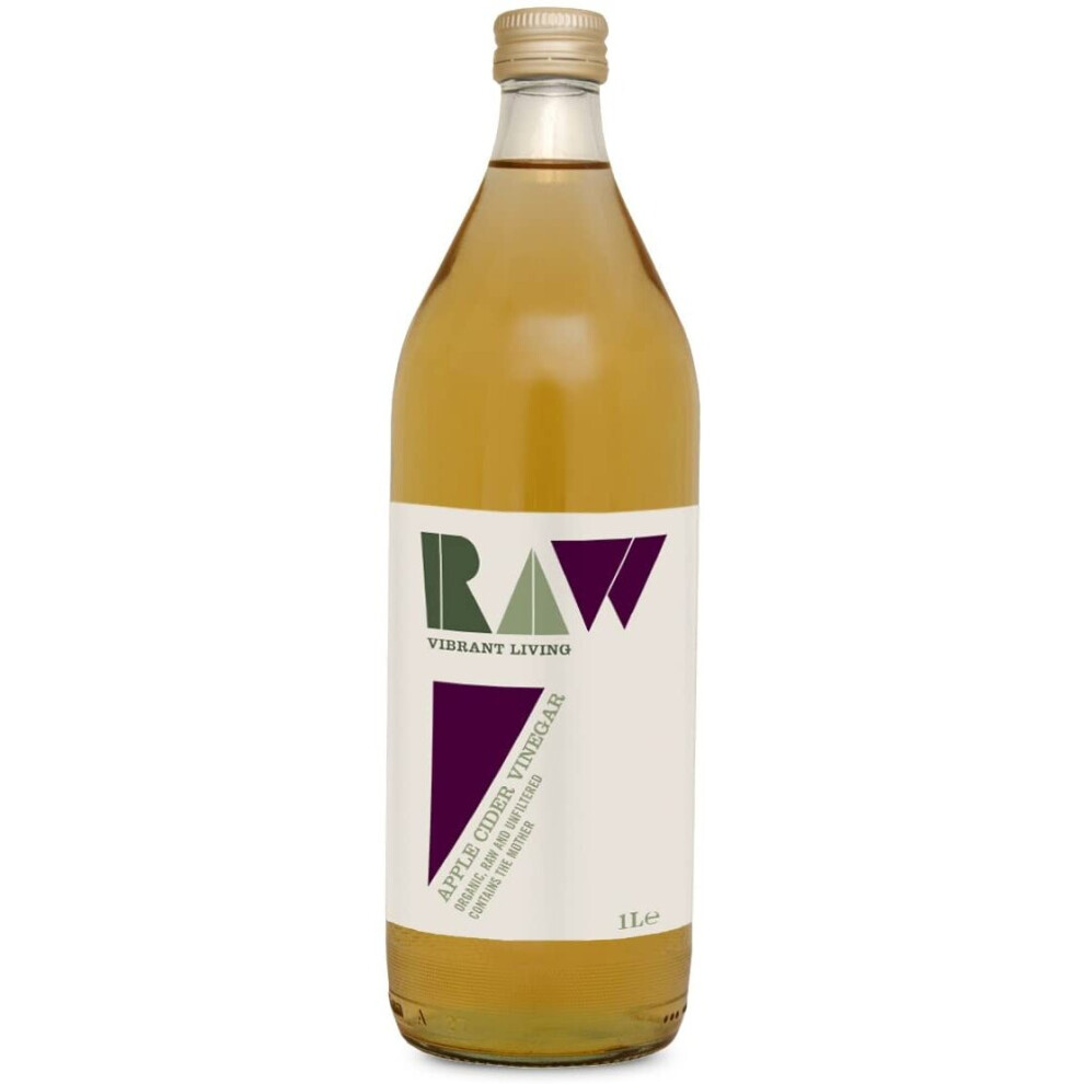 Raw Vibrant Living Organic Apple Cider Vinegar Unfiltered With The Mother 1 Litre