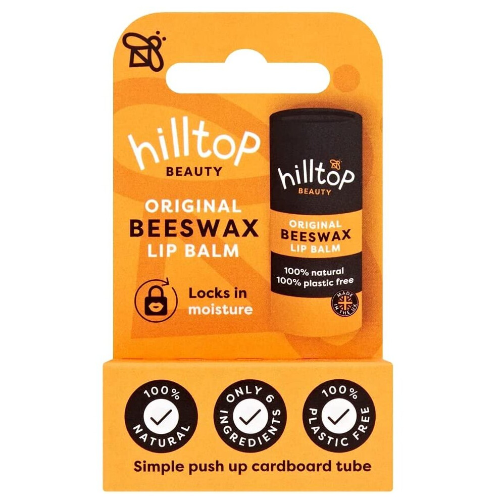 Hilltop Original Lip Balm - 6.25 g |With Beeswax and Natural Oils | 6 Ingredients | Sustainable Packaging |Packed With Vitamins for Lasting Hydration