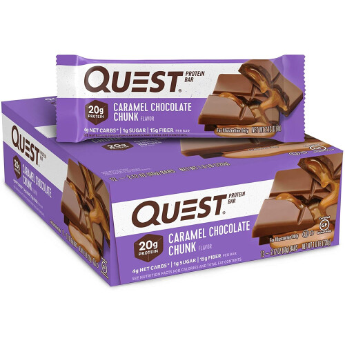 Quest Nutrition Caramel Chocolate Chunk Protein Bar, 12 Count