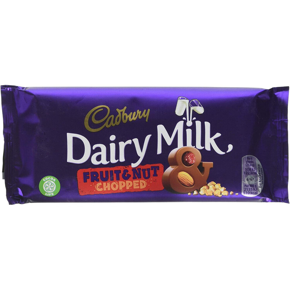 Cadbury Dairy Milk Fruit and Nut Chocolate Bar, 95 g