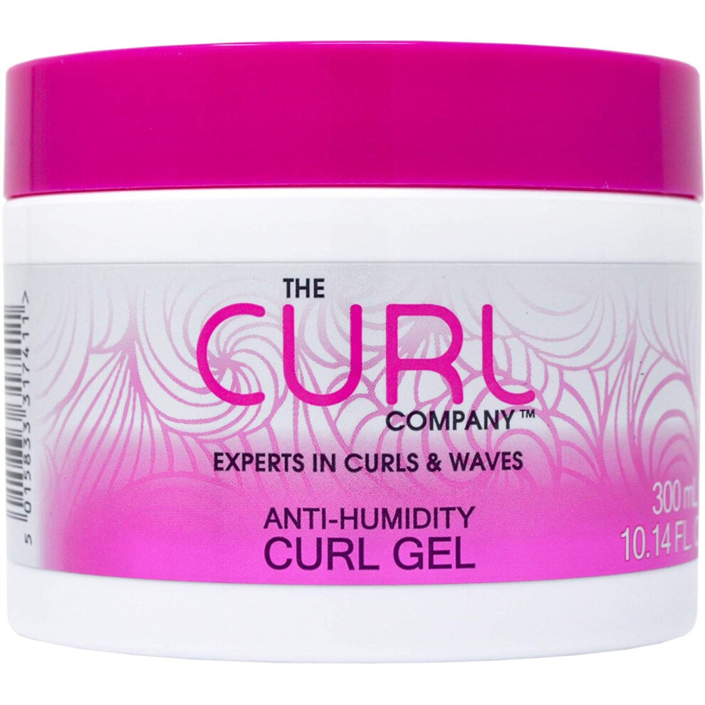 The Curl Company AntiHumidity Gel Defrizzes and leaves hair soft & smooth perfect for curls coils waves, Clear White, 300 ml