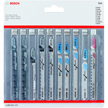 Bosch Professional 2607011171 10-Piece Set Jigsaw Blades Set (for Wood and Metal, Accessories for Jigsaw with T-Shank mounting), 0.8 cm*16.7 cm*15.7 c