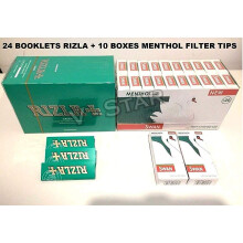 1200 RIZLA Green Rolling Papers & 1200 SWAN Menthol Extra Slim Filter Tips