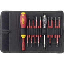 Conjunto de chaves de fenda - WIHA - VDE SLIMVARIO - 16 PCS - Proteção elétrica - Cabo antiderrapante