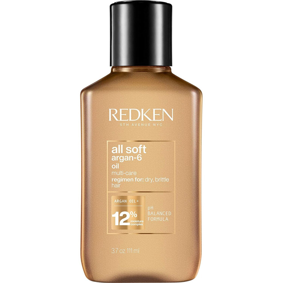 Redken | All Soft | Argan-6 Oil | Multi-Care | Non-Greasy | For Softness & Structure