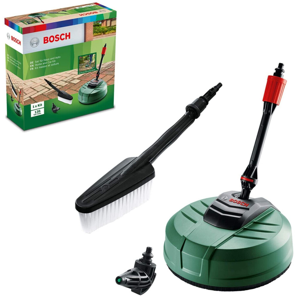 Bosch F016800611 Pressure Washer Home And Car Cleaning Kit (With Patio Cleaner, Wash Brush And 90 Degree Nozzle, In Carton Packaging)