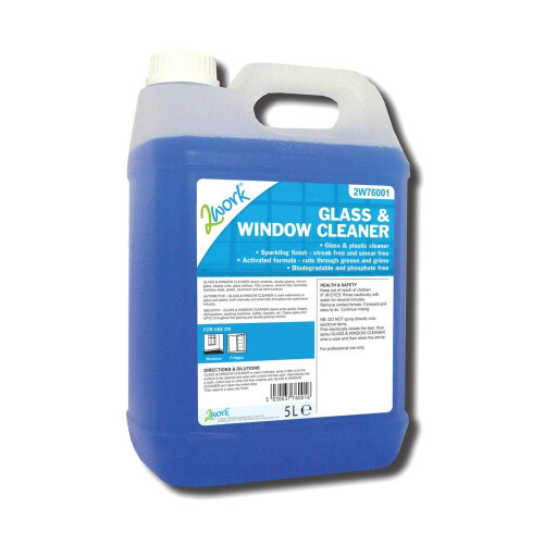 2WORK 2W76001 Glass and Window Cleaner, 5 L