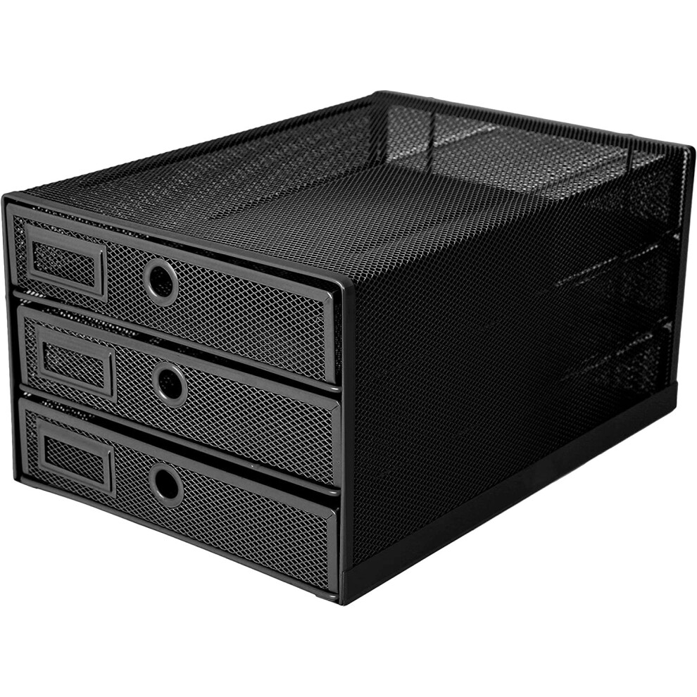 Exerz Paper Sorter 3 Drawer Wire Mesh A4 / Desk Multifunctional Desk Organiser/Multi-Layer Letter Tray - for Documents, Magazines, Notebooks and Lette-image-OPC-P8TD8ZJ-NEW