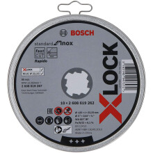 Bosch Professional 2608619267 Pack of 10 Straight Cutting Disc Standard (for Inox, X-LOCK, Diameter 125 mm, Bore Diameter: 22.23 mm, Thickness: 1 mm)