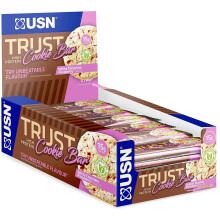 USN Cookie Bar White Chocolate and Raspberry, 12 x 60 g