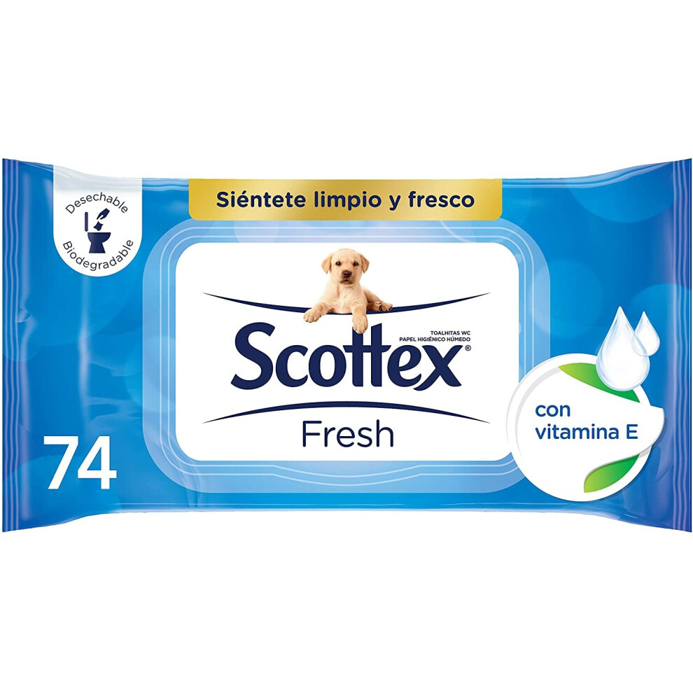 Scottex Fresh Wet Toilet Paper - 74 Wipes