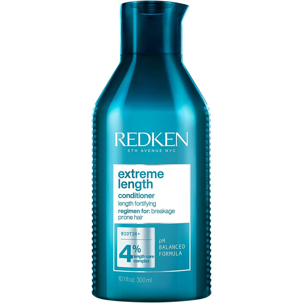 Redken Extreme Length Conditioner with Biotin & Castor Seed Oil - For Longer, Stronger Hair, 300ml