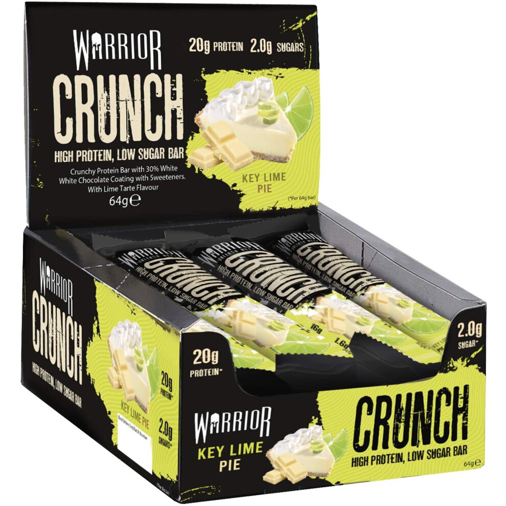 Warrior Crunch - High Protein Bars - 20G Protein In Each Bar - Key Lime Pie - 12 X 64G | Supplements